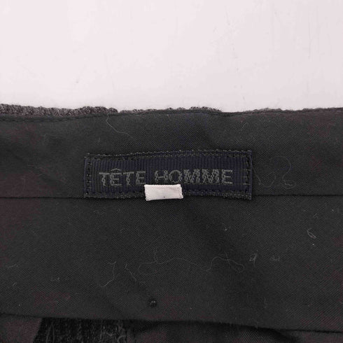 テットオム TETE HOMME プリーツデザイン フレア スラックスパンツ メンズ L
