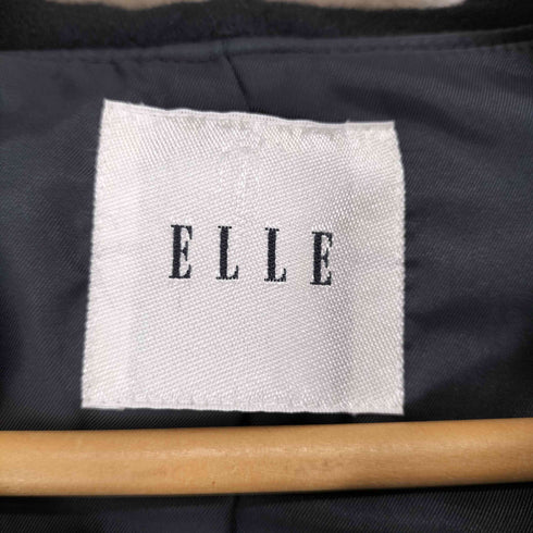エル ELLE WOOL&CASHMERE カシミヤ混ウール フードファー ステンカラーコート レディース JPN:38