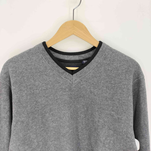 ギャップ Gap 90-00S OLD デカタグ 韓国製 Vネック 裏起毛 フリース地 プルオーバー スウェット メンズ import:XS