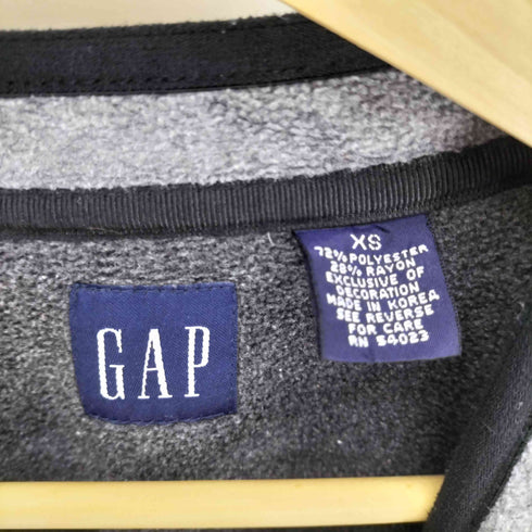ギャップ Gap 90-00S OLD デカタグ 韓国製 Vネック 裏起毛 フリース地 プルオーバー スウェット メンズ import:XS