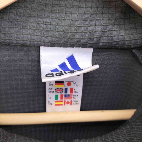 アディダス adidas 90S 万国旗タグ パフォーマンスロゴ刺繍 袖ライン ハーフジップ スタンドネック プルオーバー ジャージ メンズ J170