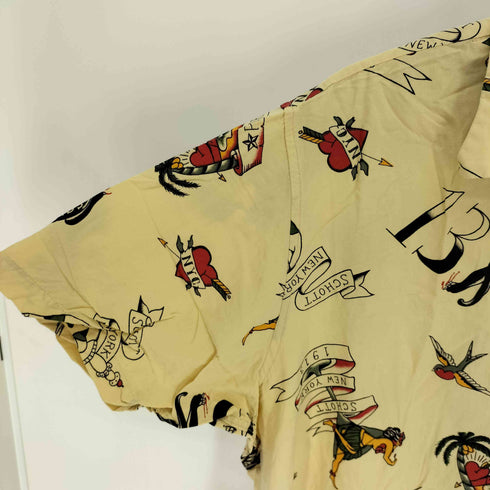 ショット Schott 19SS HAWAIIAN TATOO SHIRT ハワイアン タトゥー アロハシャツ メンズ import:XL