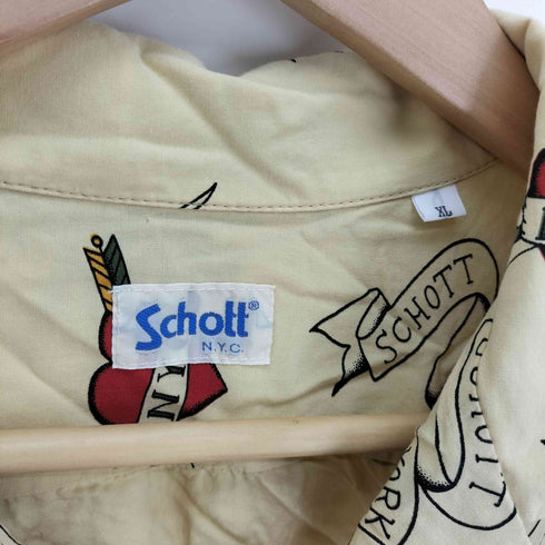 ショット Schott 19SS HAWAIIAN TATOO SHIRT ハワイアン タトゥー アロハシャツ メンズ import:XL