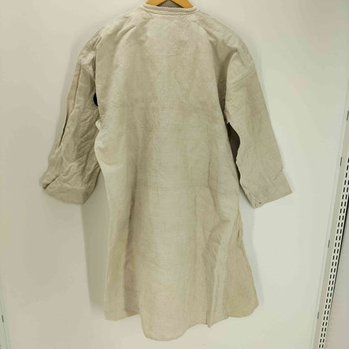 1930~1940S French Antique リネン スモック シャンブルス ドレス ワンピース チュニック M B イニシャル 刺繍 生成り レディース