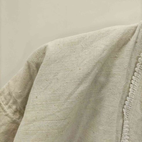 1930~1940S French Antique リネン スモック シャンブルス ドレス ワンピース チュニック M B イニシャル 刺繍 生成り レディース
