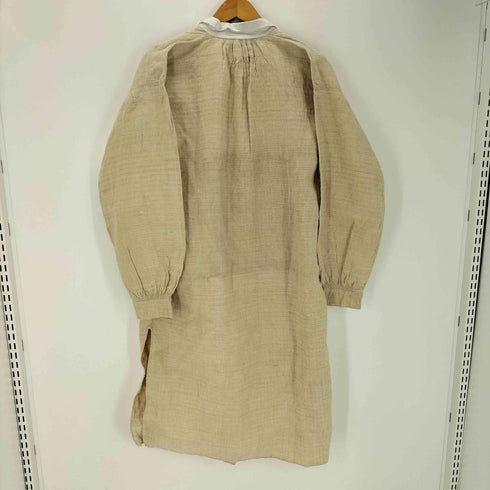 1900~1920S French Antique リネン スモック シャンブルス ドレス ワンピース チュニック J C イニシャル 刺繍 生成り 羊飼い レディース