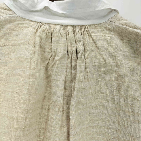 1900~1920S French Antique リネン スモック シャンブルス ドレス ワンピース チュニック J C イニシャル 刺繍 生成り 羊飼い レディース