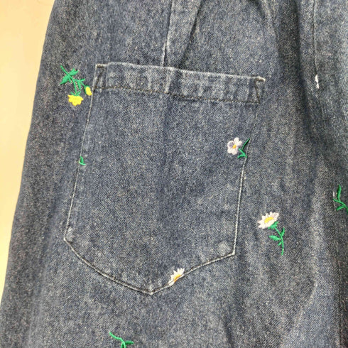 サマンサモスモス samansa Mos2 刺繍入りデニム/ツイルカーブパンツ レディース JPN:M