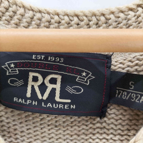 ダブルアールエルラルフローレン RRL RALPH LAUREN 00S フライ ロゴ ワッペン ミドルゲージ コットン ニット ベスト メンズ import:S