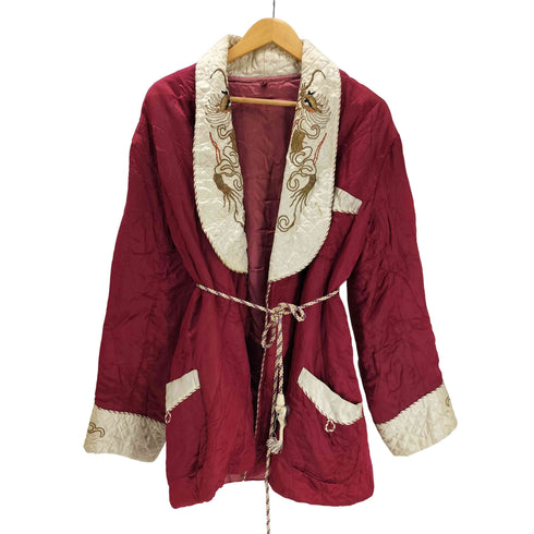 50-60S Souvenir SUKA Gown Jacket スーベニア スカ ガウン 龍 ドラゴン 刺繍 サテン メンズ import:M