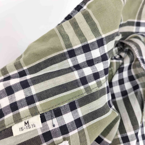60s Sportswear 襟芯 チェック柄 オープンカラー半袖シャツ メンズ M
