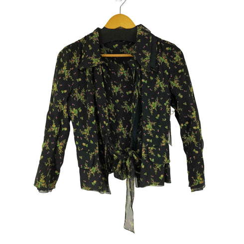 ドルチェアンドガッバーナ DOLCE&GABBANA シルク100花柄ドットブラウス レディース 42