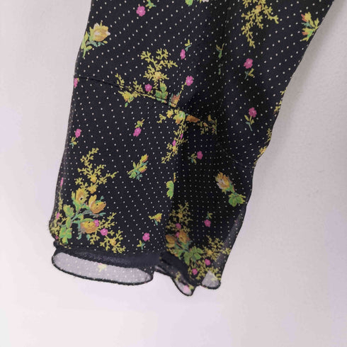 ドルチェアンドガッバーナ DOLCE&GABBANA シルク100花柄ドットブラウス レディース 42