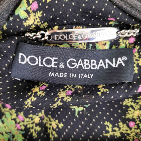 ドルチェアンドガッバーナ DOLCE&GABBANA シルク100花柄ドットブラウス レディース 42
