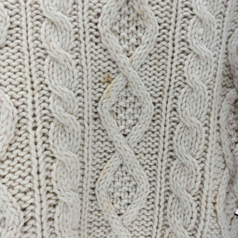 サックスフィフスアベニュー SAKS FIFTH AVENUE 70S イタリア製 VIRGIN WOOL バージン ウール モックネック フィッシャーマン ニット アラン ニット メンズ 18