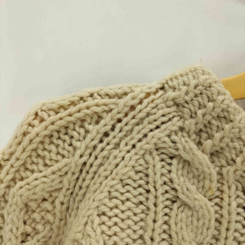 サックスフィフスアベニュー SAKS FIFTH AVENUE 70S イタリア製 VIRGIN WOOL バージン ウール モックネック フィッシャーマン ニット アラン ニット メンズ 18