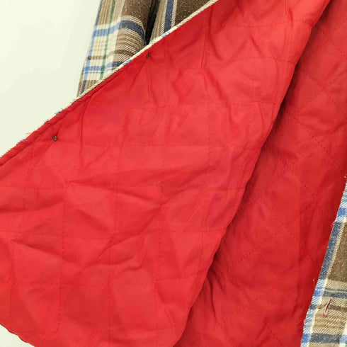 シアーズ Sears 70s 襟芯 裏地キルティング チェック柄 フランネルシャツ メンズ MEDIUM