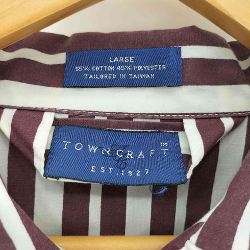 タウンクラフト TOWNCRAFT 80s 青タグ 台湾製 ストライプデザイン パジャマシャツ メンズ LARGE