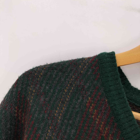 THE ITALIAN SWEATER CO イタリア製 アーガイル柄 ミックスカラー ウール アクリル Vネック ニット セーター メンズ import:M