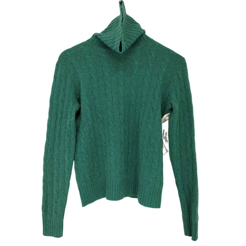 ポロラルフローレン POLO RALPH LAUREN エルボーパッチ タートルネック ケーブルニット レディース import:S