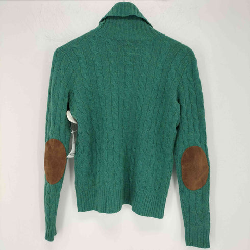 ポロラルフローレン POLO RALPH LAUREN エルボーパッチ タートルネック ケーブルニット レディース import:S