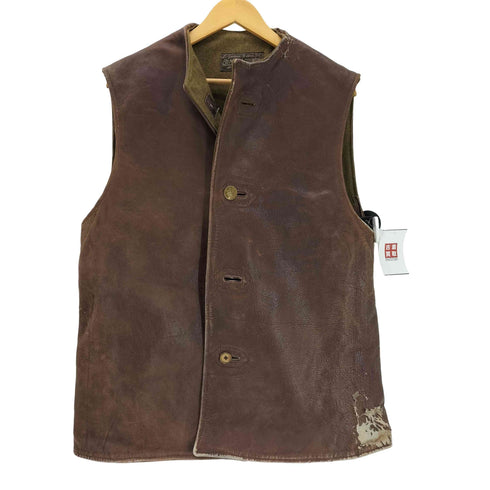 ベルギーアーミー Belgian army 40S ETS MARCEL CAUVIN Leather Jerkin レザー ジャーキン ベスト 1949年製 メンズ