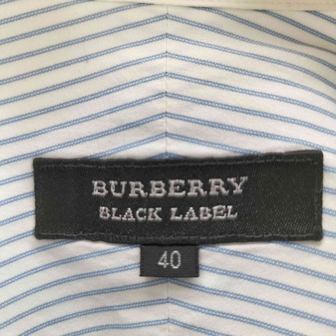バーバリーブラックレーベル BURBERRY BLACK LABEL ホースロゴ刺繍L/Sストライプシャツ メンズ 40