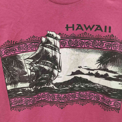90S USA製 シングルステッチ HAWAI ハワイ プリント 半袖 Tシャツ メンズ import:M