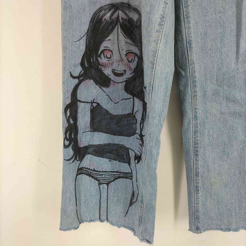 ペイントデザインデニムパンツ メンズ JPN:XL