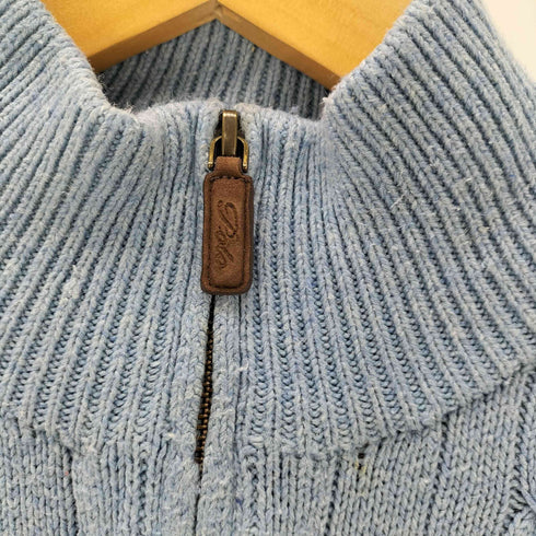 ポロバイラルフローレン Polo by RALPH LAUREN 00S ポニー刺繍 ハーフジップ ケーブル編み ハイネック タッサー シルク ニット セーター ビックサイズ メンズ XXL