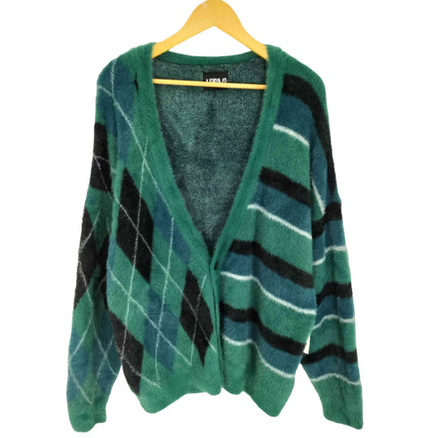 アジョバイアジョ AJOBYAJO Argyle Stripe Mixed Cardigan アーガイル ストライプ ミックス 長袖 カーディガン メンズ
