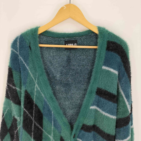 アジョバイアジョ AJOBYAJO Argyle Stripe Mixed Cardigan アーガイル ストライプ ミックス 長袖 カーディガン メンズ