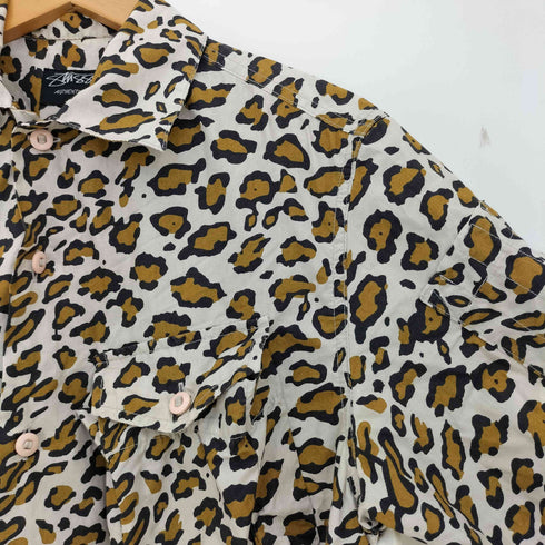 ステューシー Stussy 00s フロントダブルポケット 半袖レオパードシャツ メンズ JPN:S