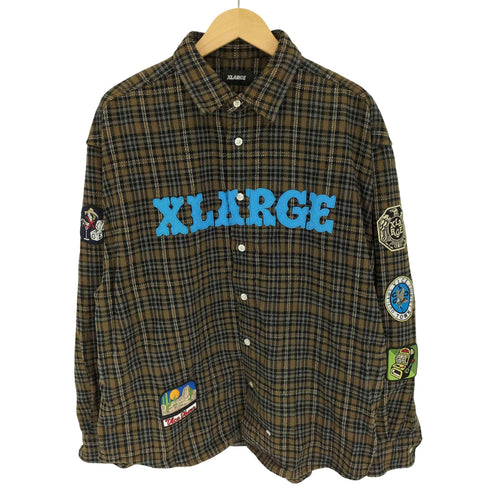 エクストララージ XLARGE 24AW PATCHED FLANNEL SHIRT パッチ フランネル シャツ メンズ JPN:L