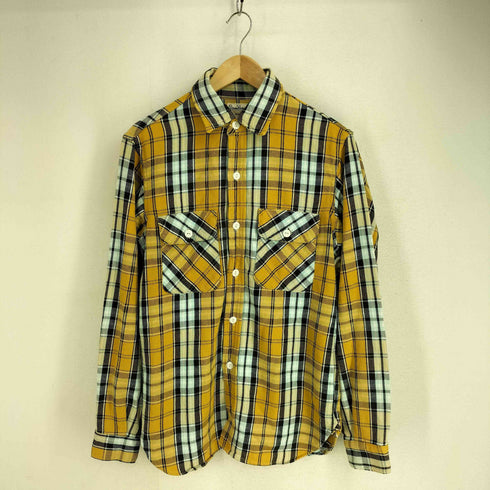 ドゥニーム Denime マチ付き チェック コットンネルシャツ メンズ