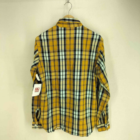 ドゥニーム Denime マチ付き チェック コットンネルシャツ メンズ