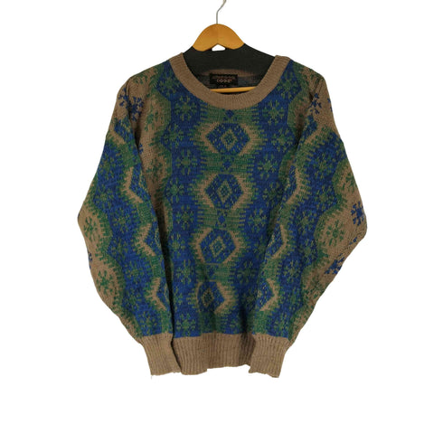 UNIFORM CODE 総柄アクリル混クルーネックニット メンズ import:S