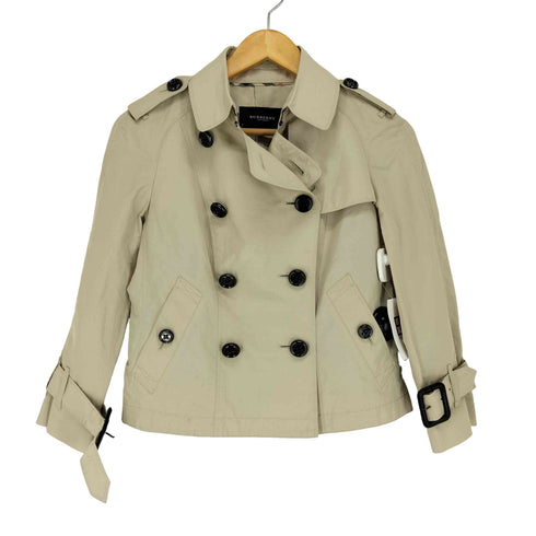 バーバリーロンドン BURBERRY LONDON ノヴァチェックパイピング ポリリネンショートトレンチ レディース 38