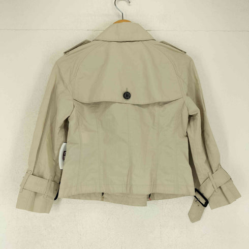 バーバリーロンドン BURBERRY LONDON ノヴァチェックパイピング ポリリネンショートトレンチ レディース 38