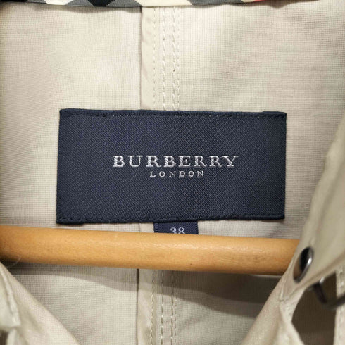 バーバリーロンドン BURBERRY LONDON ノヴァチェックパイピング ポリリネンショートトレンチ レディース 38
