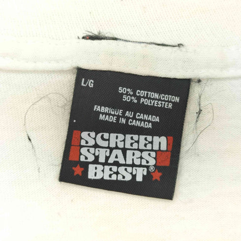 スクリーンスターズ SCREEN STARS BEST 90s カナダ製 シングルステッチ 57-90 プリント カレッジ 半袖 Tシャツ メンズ import:L