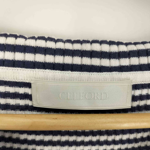セルフォード CELFORD ビッグカラーボーダーリブニット レディース JPN:36