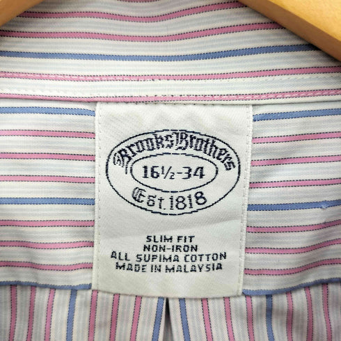 ブルックスブラザーズ BROOKS BROTHERS L/S SLIM FIT ストライプ長袖シャツ メンズ 16 1/2-34