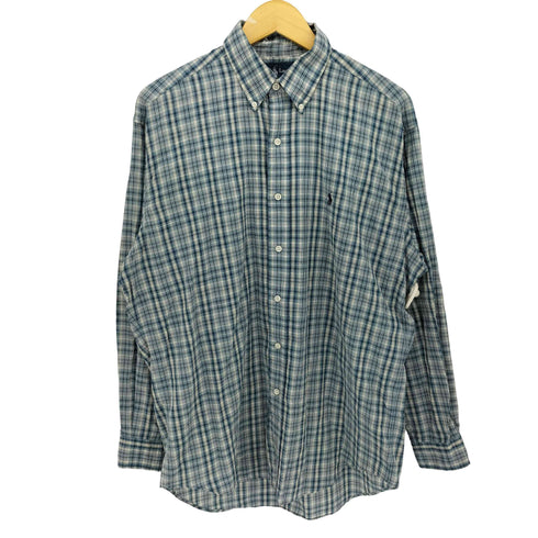 ラルフローレン RALPH LAUREN 90S BLAKE ポニー刺繍 チェック ボタンダウン シャツ メンズ import:M