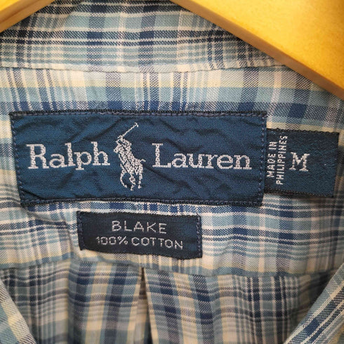 ラルフローレン RALPH LAUREN 90S BLAKE ポニー刺繍 チェック ボタンダウン シャツ メンズ import:M