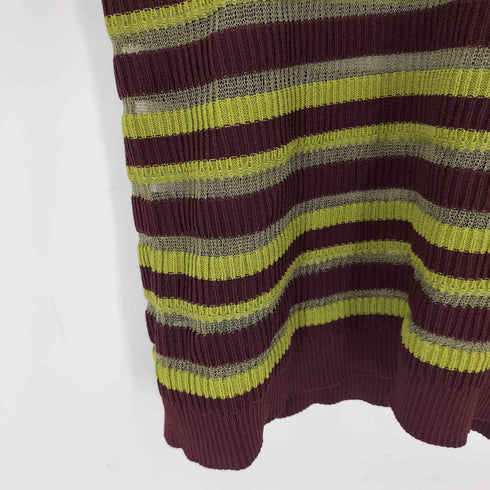 ザラ ZARA ストライプニットポロシャツ レディース import:M