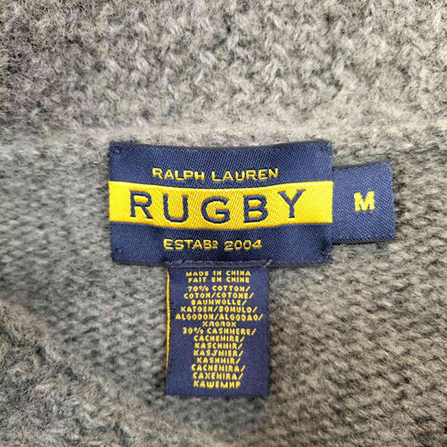 ラルフローレン RALPH LAUREN RUGBY カシミヤ混 ショールカラー ニット セーター メンズ import:M