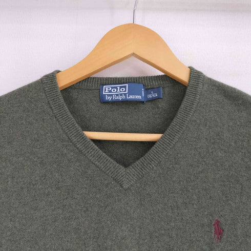 ポロバイラルフローレン Polo by RALPH LAUREN ポニー刺繍 ウール Vネック ニットセーター メンズ import:S