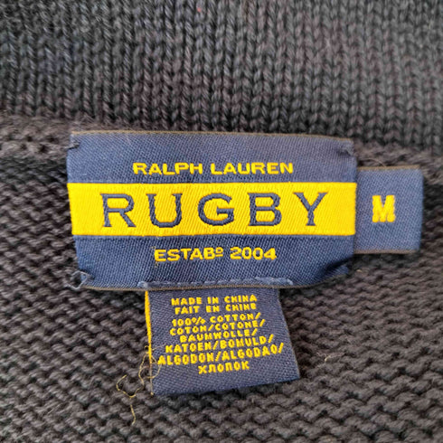 ラルフローレン RALPH LAUREN RUGBY ショールカラー コットン ニットセーター メンズ import:M