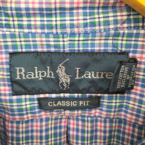 ラルフローレン RALPH LAUREN CLASSIC FIT ポニー刺繍 チェック BD シャツ メンズ import:XL